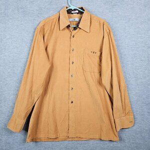 Playboy Collection Men’s Mustard Yellow Light-weight Corduroy Shirt Size EL